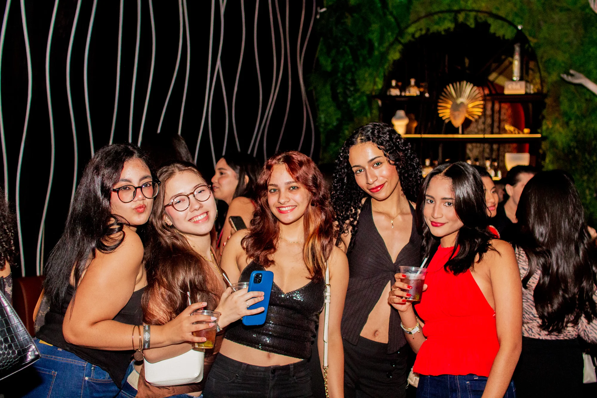 Nightlife portrait in blue corset